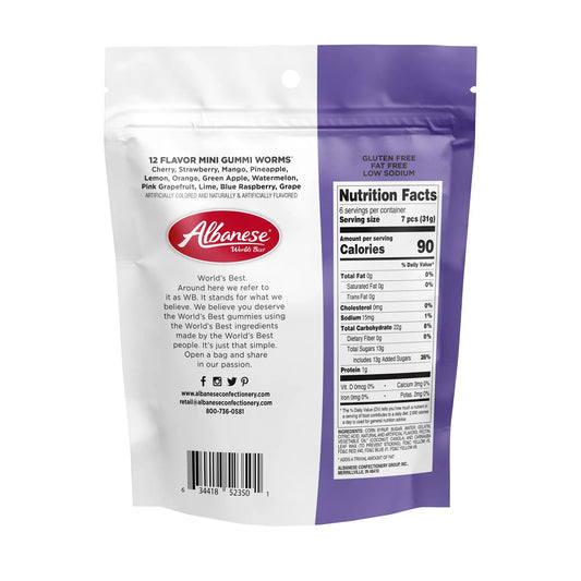 Albanese 12 Flavor Gummi Worms 7.5 oz