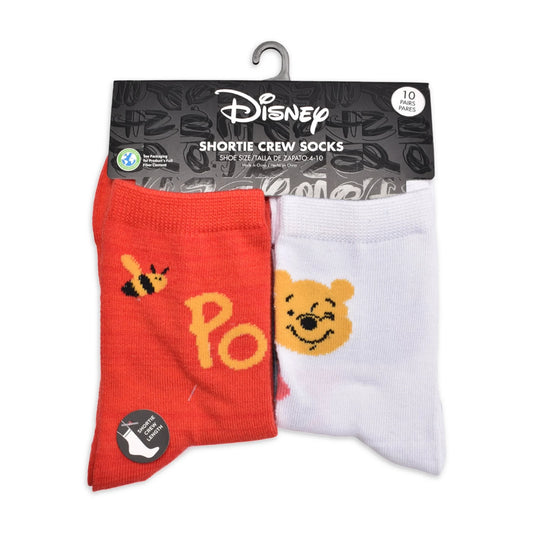 New Disney Winnie the Pooh Women's Graphic Crew Socks, 10-Pack, Sizes 4-10