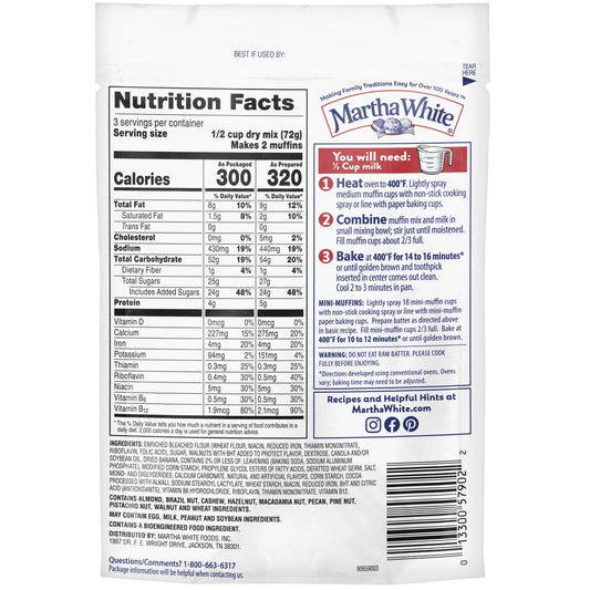 Martha White Banana Nut Muffin Mix 7.6 oz