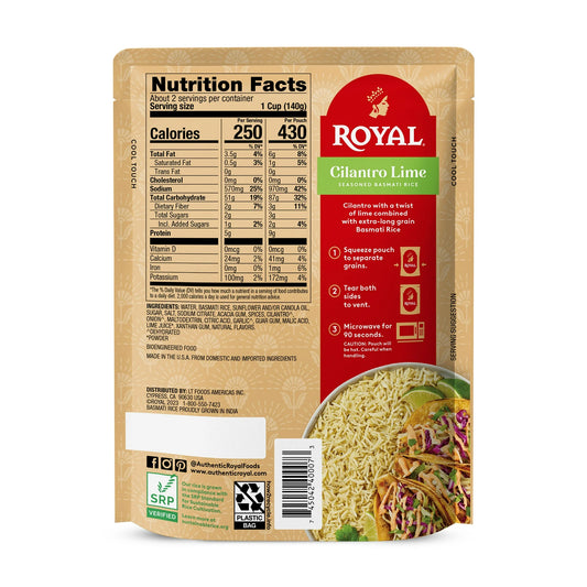 Royal Authentic Cilantro Lime Seasoned Basmati Rice 8.5 Oz