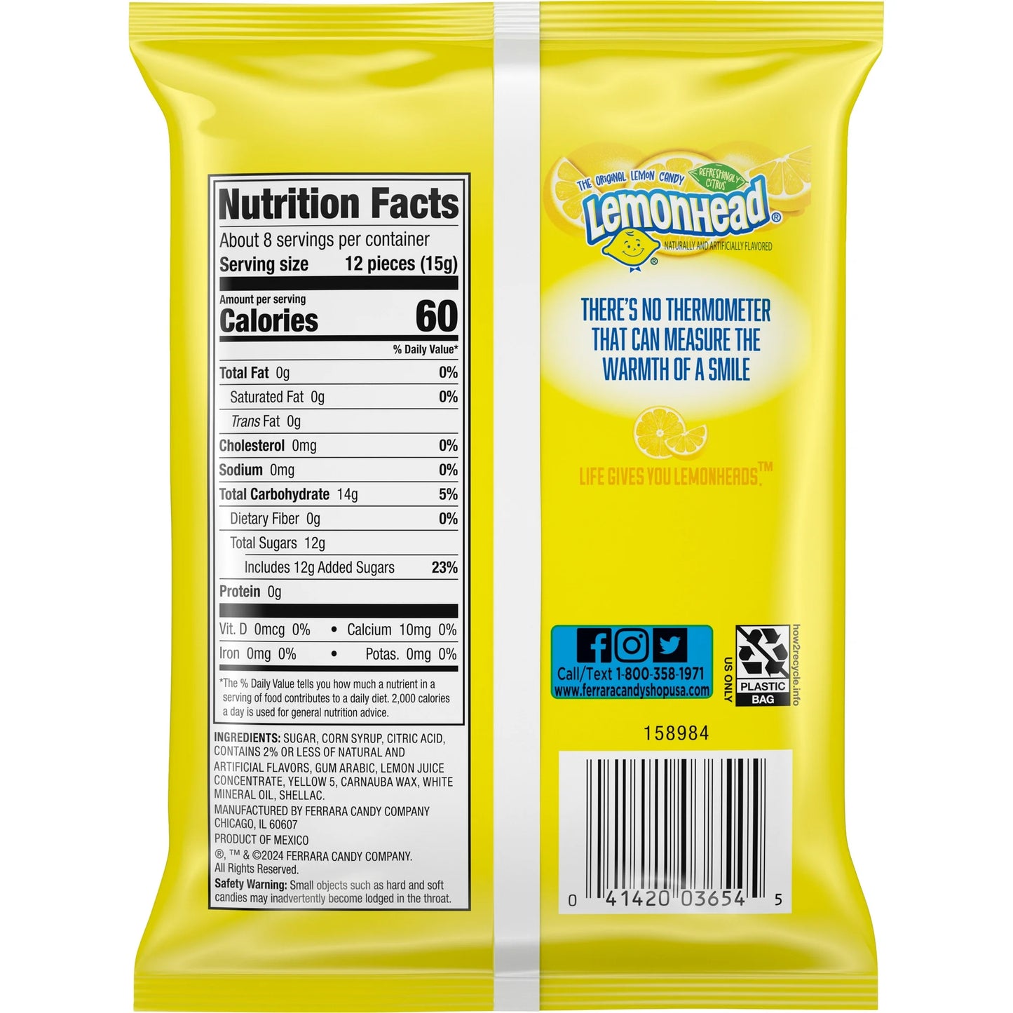 Lemonheads - The Original Lemon Candy 4.5 oz
