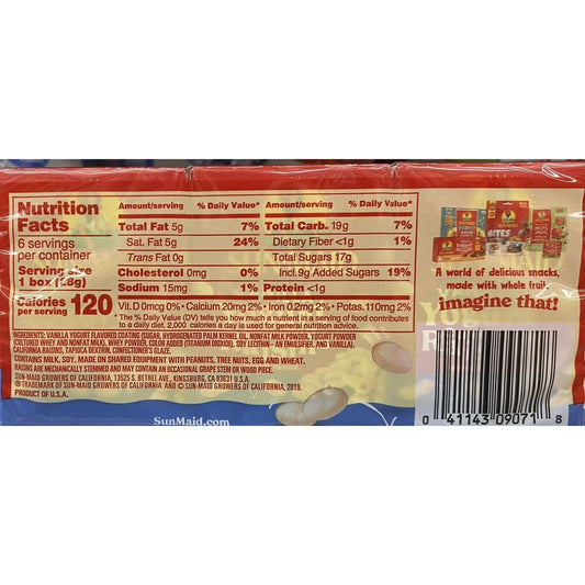 Sun-Maid Vanilla Yogurt Coated Raisins - (6 Pack) 1 oz Snack-Size Box