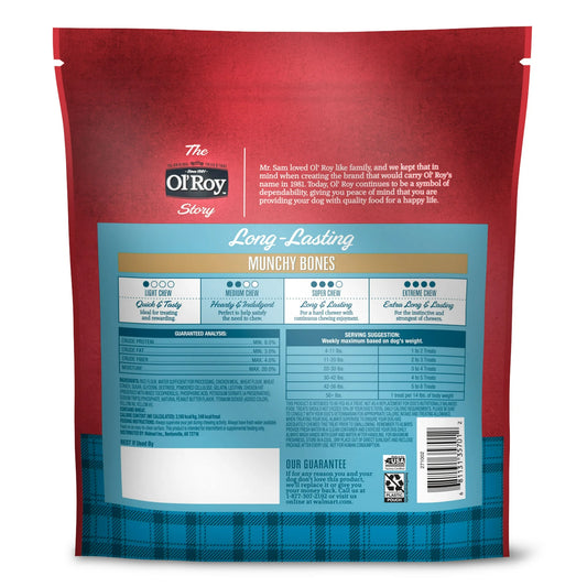 Ol'Ray Long Lasting Munchy Bone Natural Peanut Butter Flavor For Medium & Large