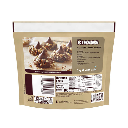HERSHYS KISSES MILK CHOCOLATE WITH ALMONDS 10 OZ SHARE PACK