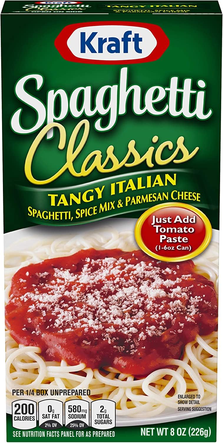 Kraft Spaghetti Classics Tangy Italian Easy Pasta Meal with Spaghetti Spice