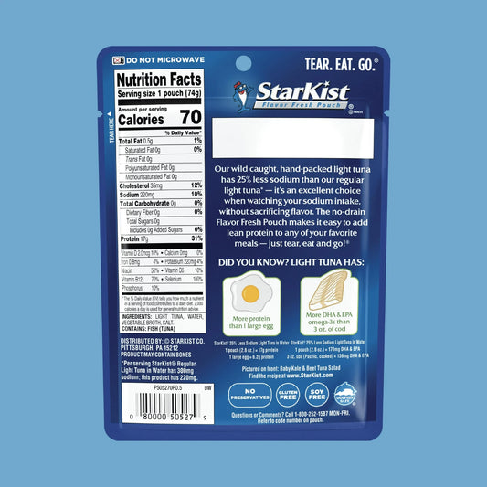 StarKist Chunk Reduced Sodium Light Tuna in Water 2.6oz