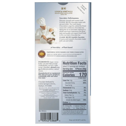 Lindt classic NON DAIRY OatMilk Salted Caramel Chocolate Bar 3.5oz Plant Based