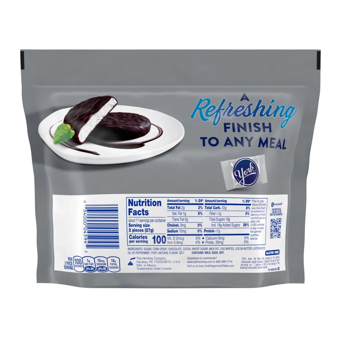 (1) Bag Of York Dark Chocolate Covered Peppermint Patties 10.1 Oz