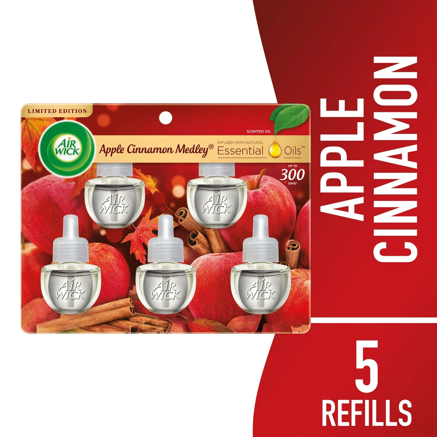 Air Wick Scented Oil Apple Cinnamon Medley Fragrance Air Freshener Refills -...