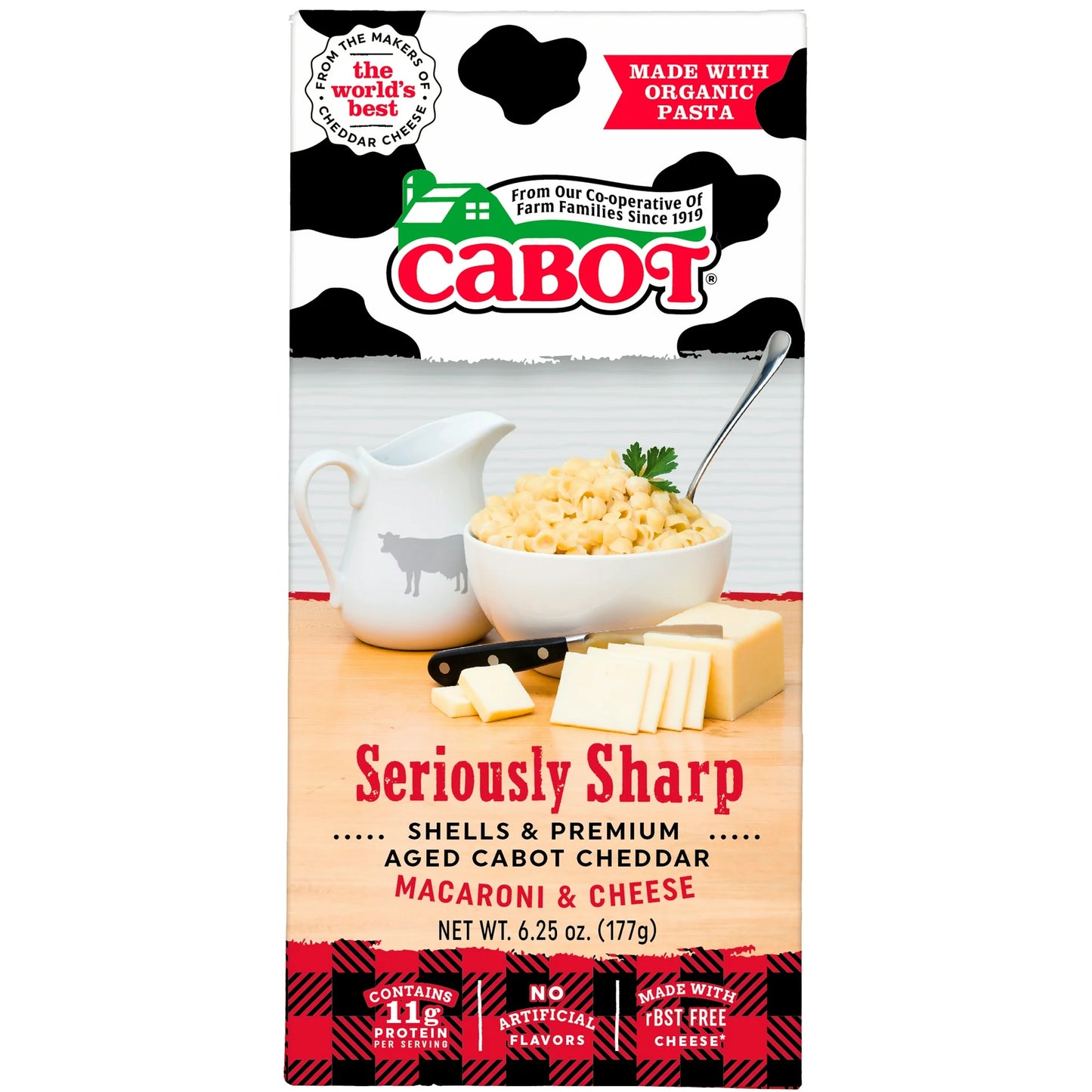 Cabot Seriously Sharp Cheddar Mac & Cheese Shells Dinner 6.25 oz