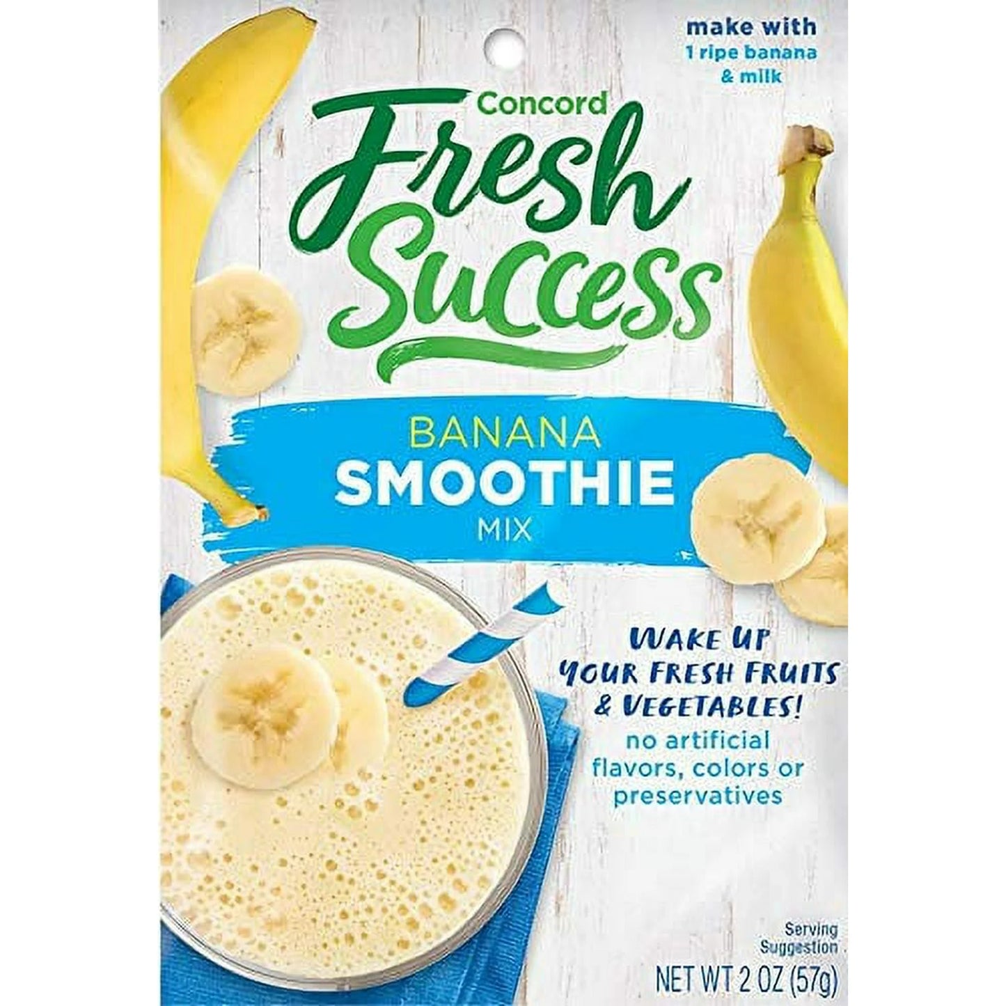 Concord Foods, Banana Smoothie Mix, 2oz Packet