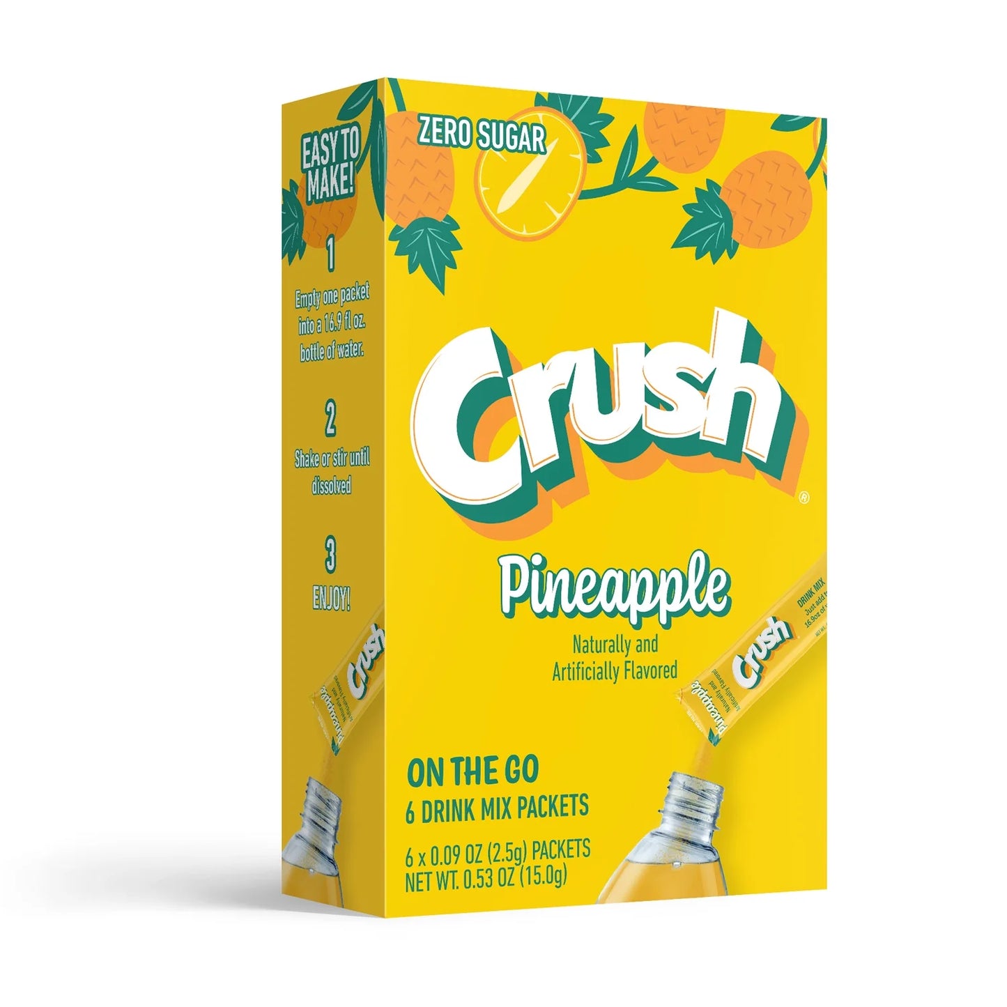 Pineapple Crush Singles to Go Sugar Free Drink Mix 6 packets