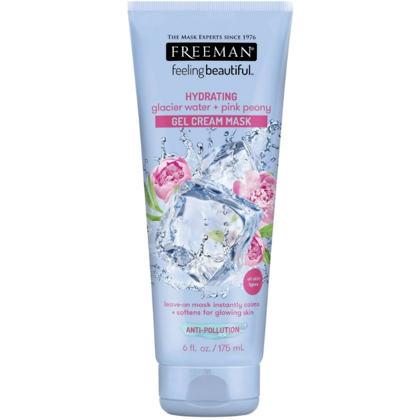 Freeman Glacier Water and Pink Peony Hydrating Gel Cream Mask 6oz 175mL