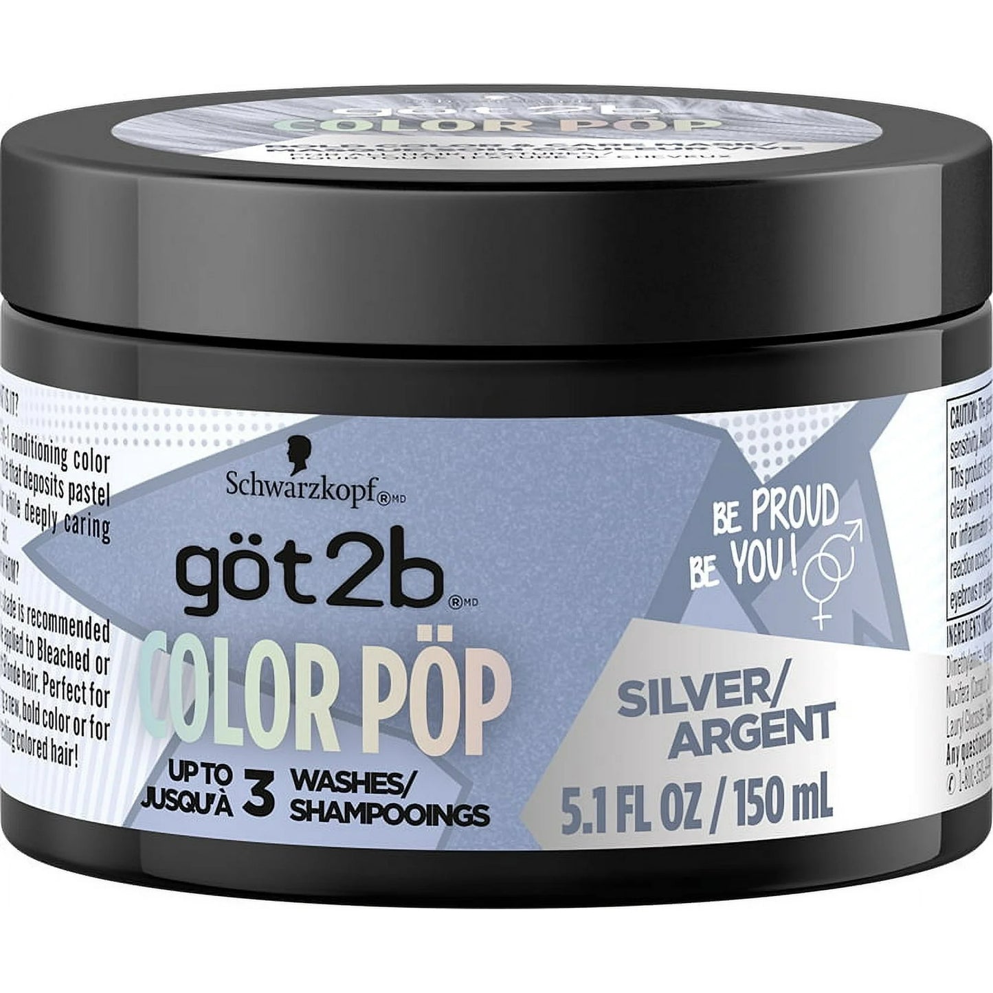 Schwarzkopf got2b Color Pop Silver Intense Color & Care Mask 5.1 Fl. Oz.
