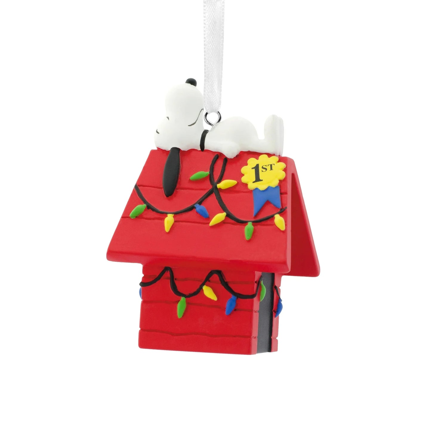 Hallmark Peanuts Snoopy 1st Place Dog House Christmas Tree Ornament