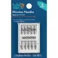 Hello Hobby - Microtex Needles - 5 Pieces - Sewing Machine Needles - Size 80/12