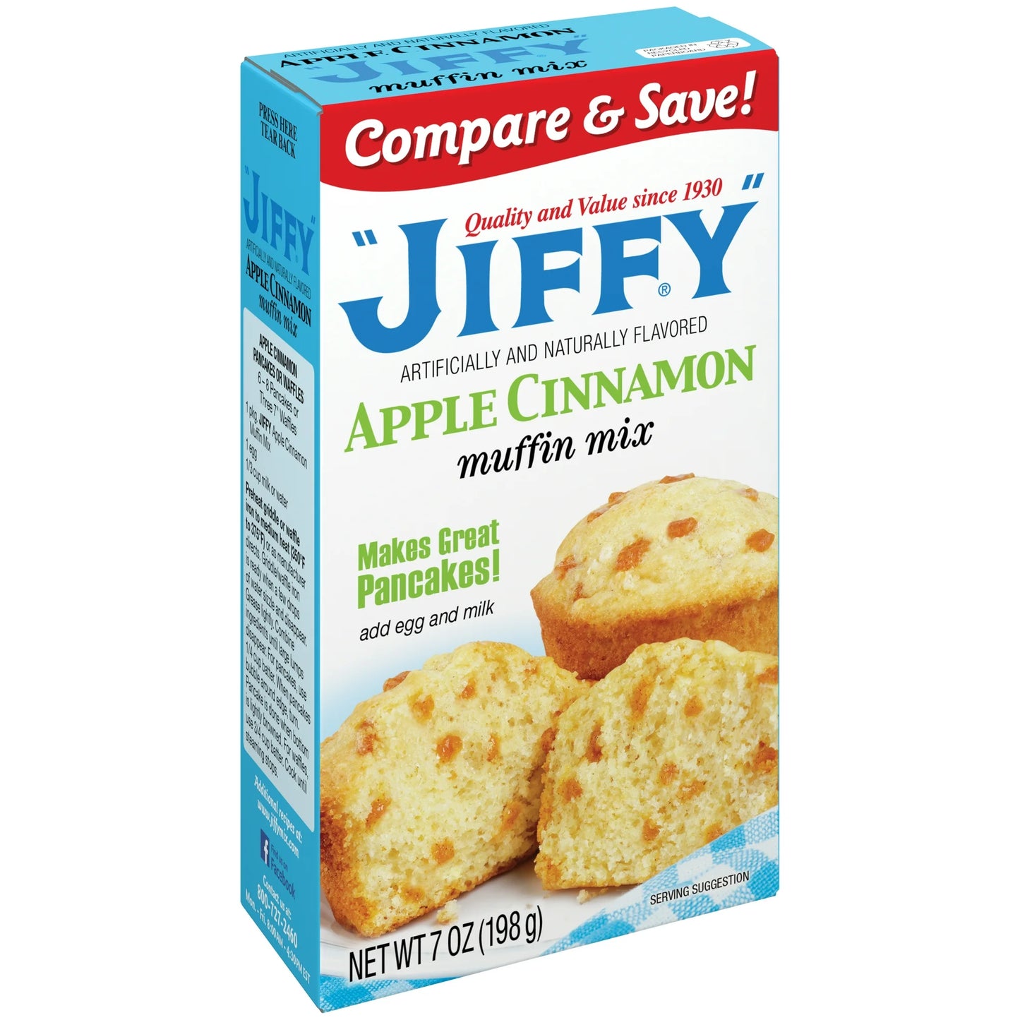 Jiffy Muffin Mix, Apple Cinnamon, 7 Ounce