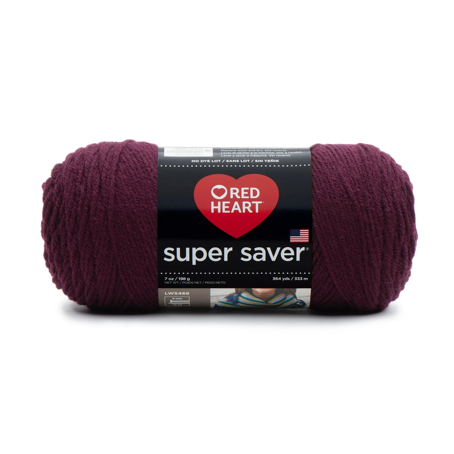 Red Heart Super Saver Yarn-Claret-364 Yards-100% Acrylic