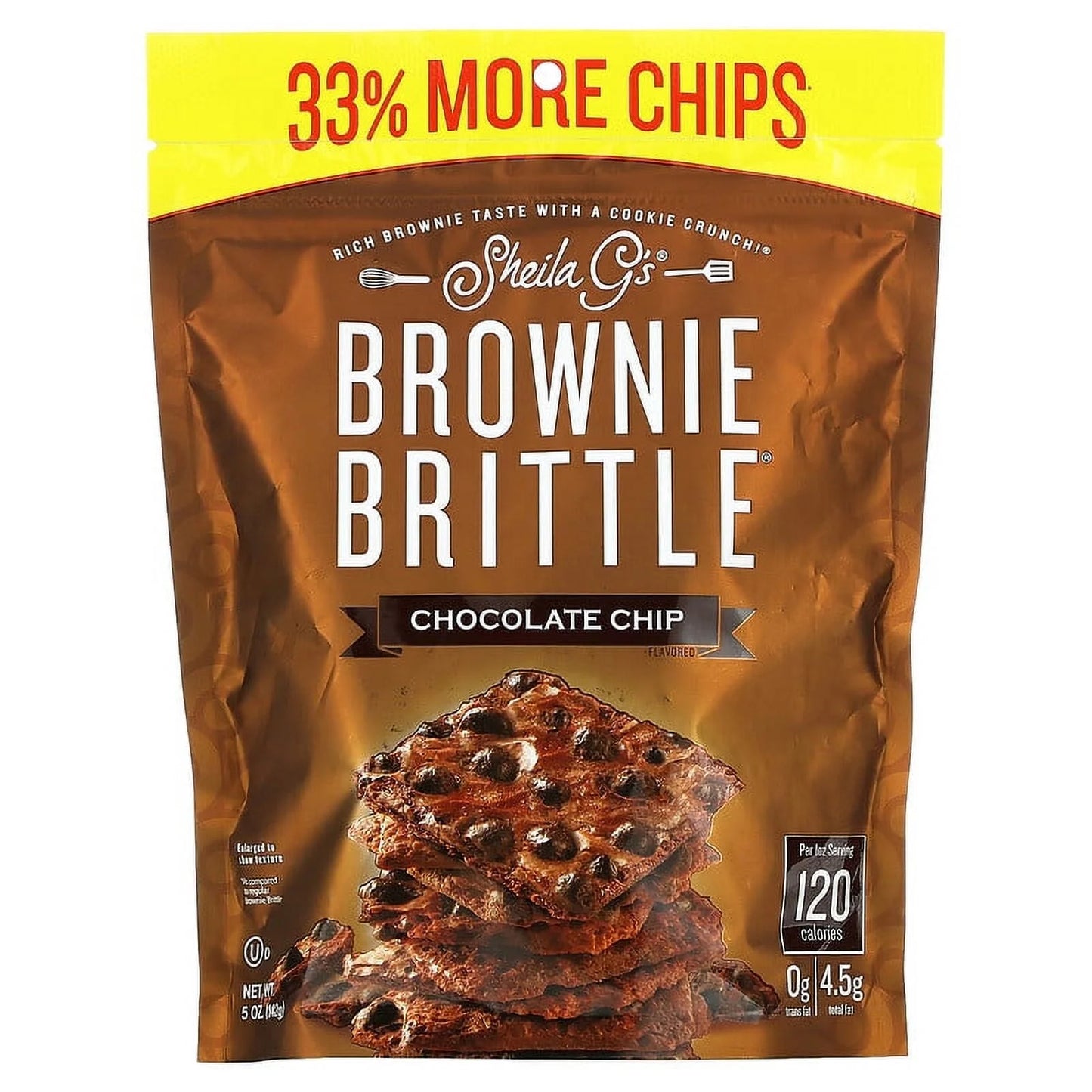 Sheila G`S Brownie Brittle Chocolate Chip Resealable Bag 5 Oz