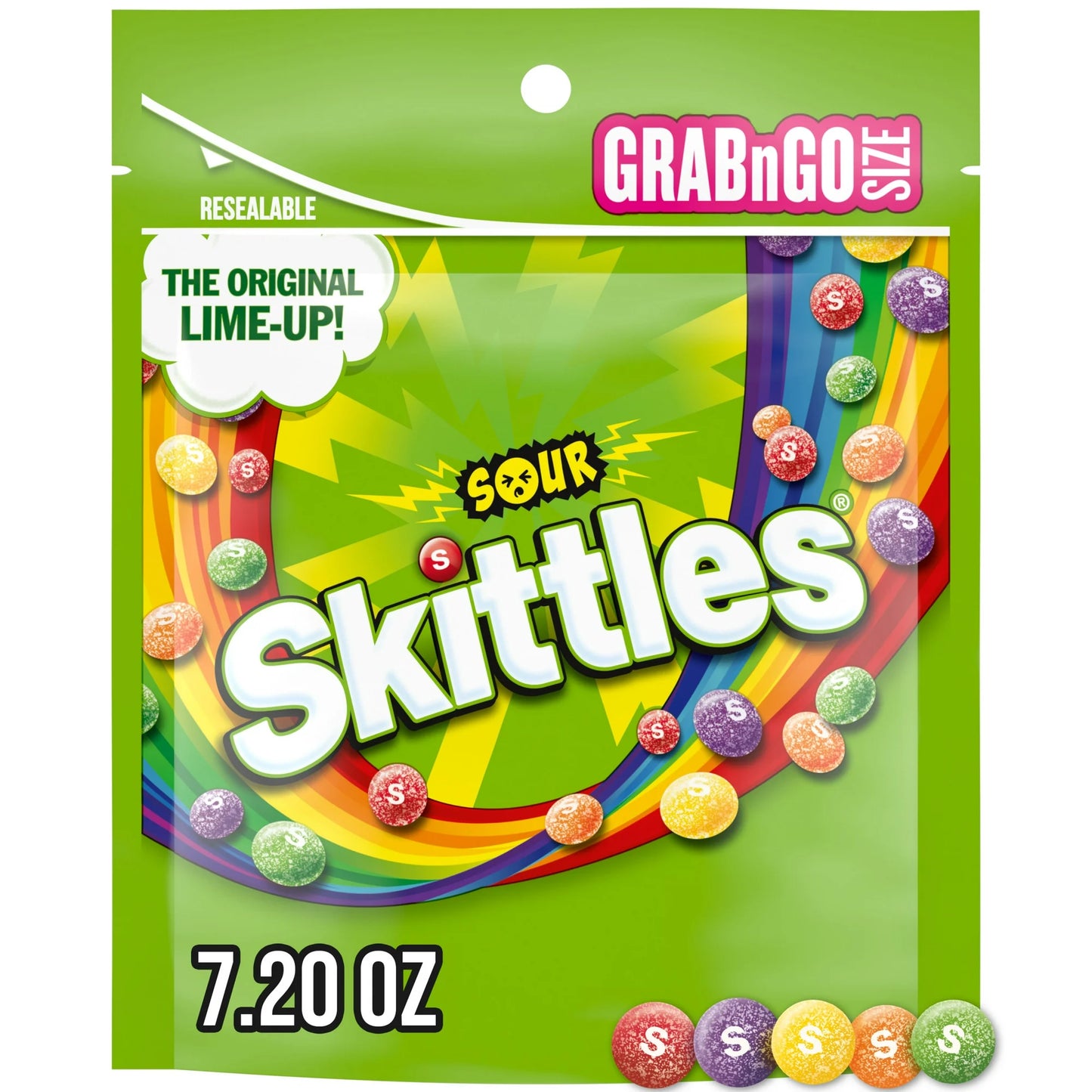 Sour Skittles® Chewy Candy 7.2oz Resealable Bag w/ Lime