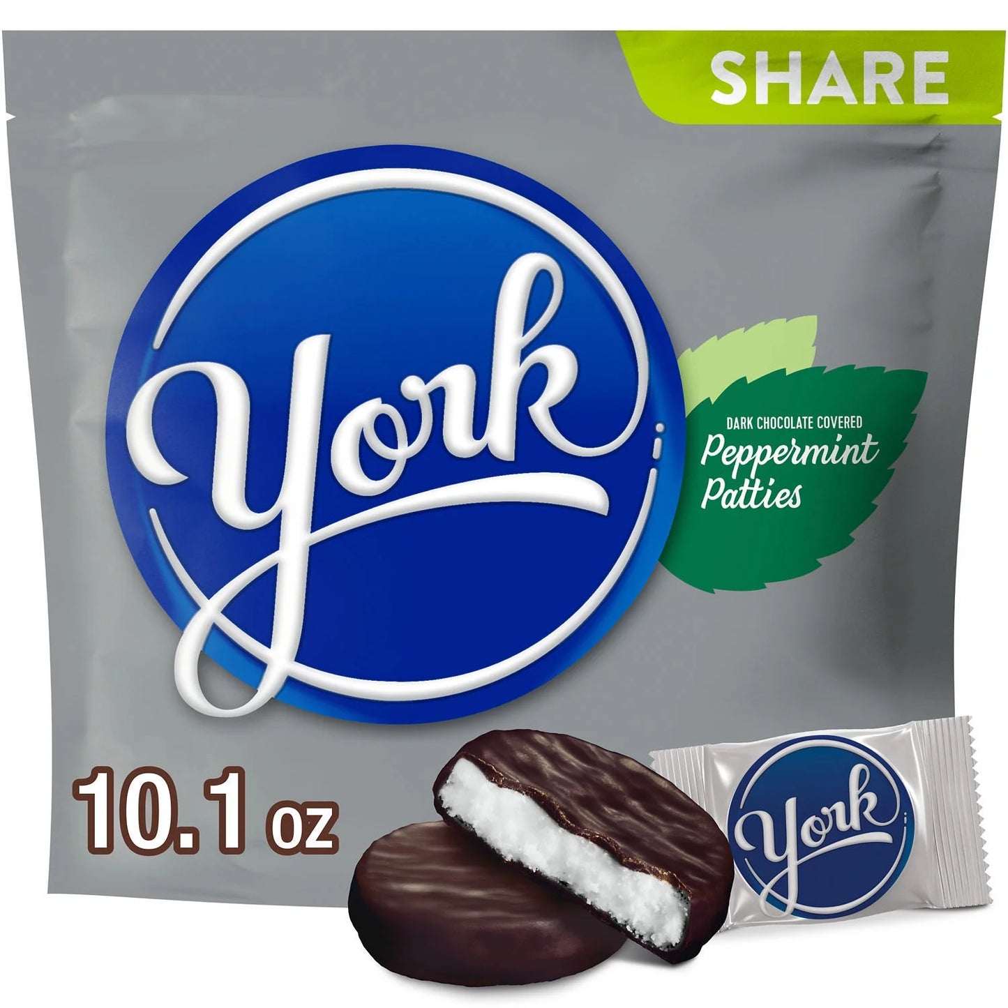 (1) Bag Of York Dark Chocolate Covered Peppermint Patties 10.1 Oz