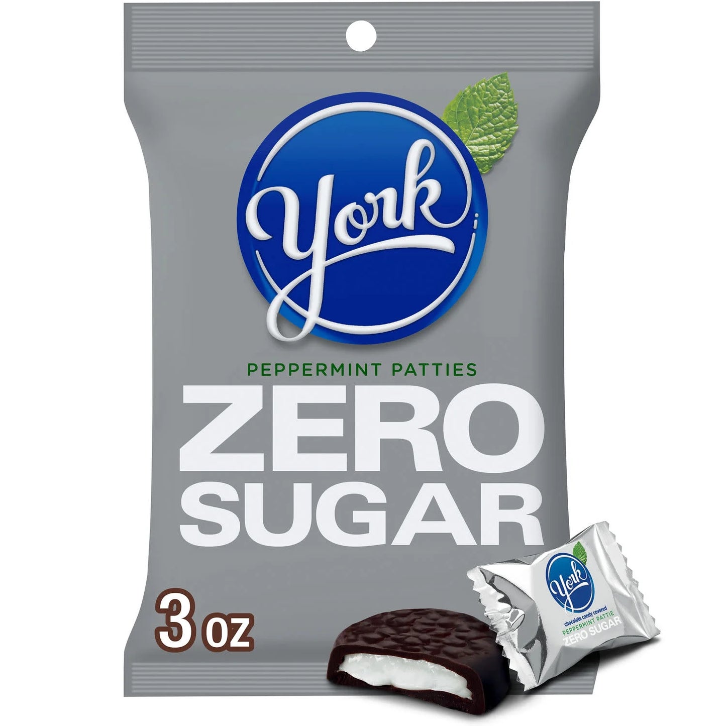 York Peppermint Patties - Zero Sugar/Aspartame Free - Individually Wrapped - 3oz