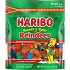 Haribo Sweet & Sour Reindeer Gummi Candy Gummies Share Size 10 OZ