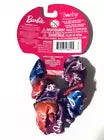 Barbie Pink Hair Scrunchie + 2 Barrette Snap Clips Girls Stocking Stuffer Purple