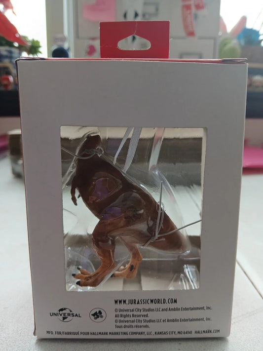 Hallmark Christmas Ornament 2021 T-REX Jurassic World DINOSAUR Red Box Brand New