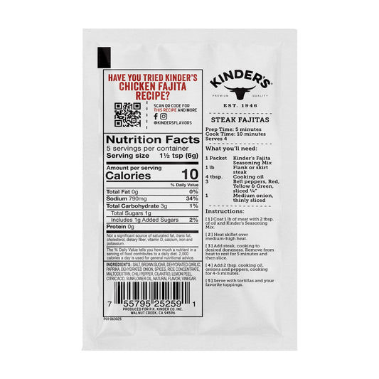 Kinder's Fajita Mexican Seasoning & Spice 1Oz