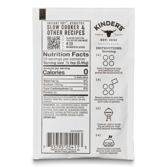 Kinder's Buttery Burger Seasoning Packet 0.8 Oz