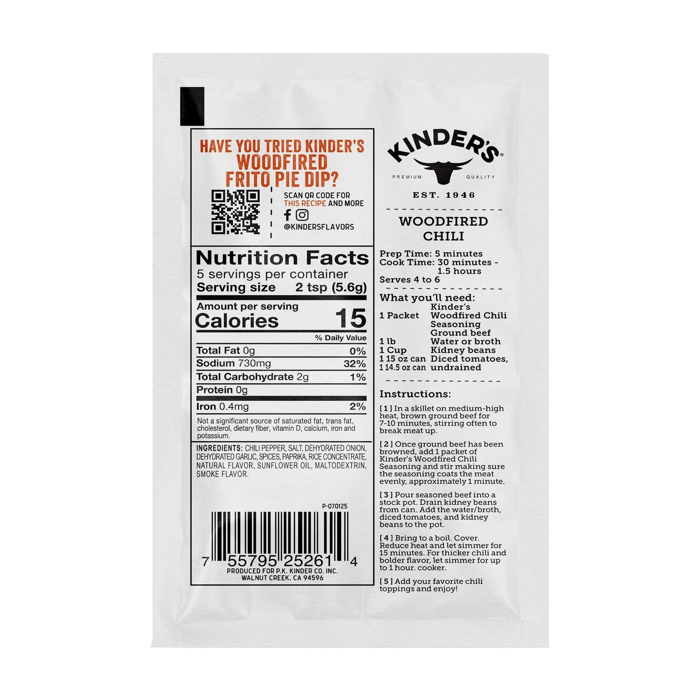 Kinder's Woodfired Chili For Slow Cooking 1 Oz