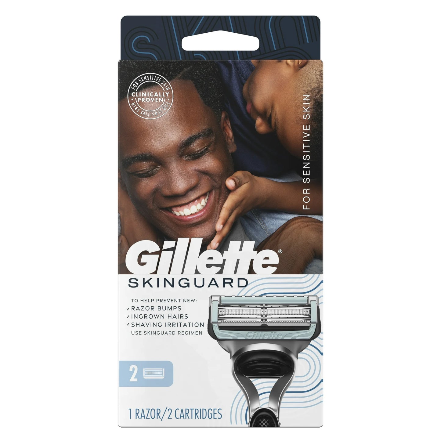 Gillette Skinguard Razor + 2 cartridges NEW In BOX