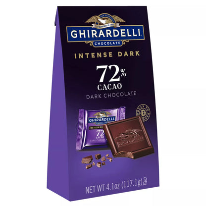 〽️ New Exclusive Ghirardelli Squares Dark Chocolate Intense 72% Cacao 4.1oz