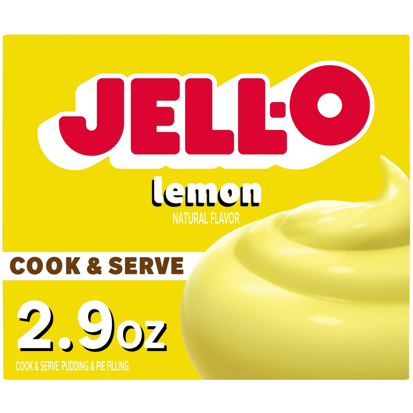 Jello Cook & Serve LEMON Pudding & Pie Filling Mix Dessert 2.9 oz Box