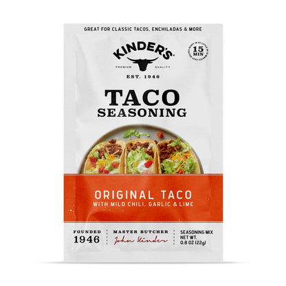 Kinder;s Original Taco Seasoning Blend With Mild Chili Garlic Lime 0.8 Oz