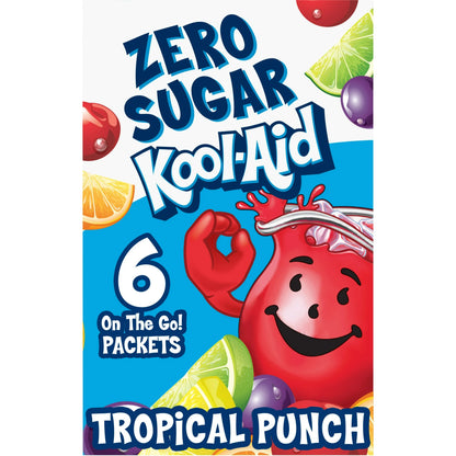 Kool-Aid Tropical Punch Zero Sugar Drink Mix On The Go 6 Packets 0.36 oz