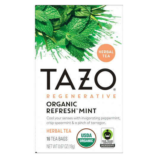 Tazo Tea Herbal Tea - Organic Refresh Mint 16 bags 0.67 oz