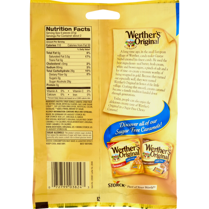 Werther's Original Sugar Free Chewy Caramels 2.75 Oz