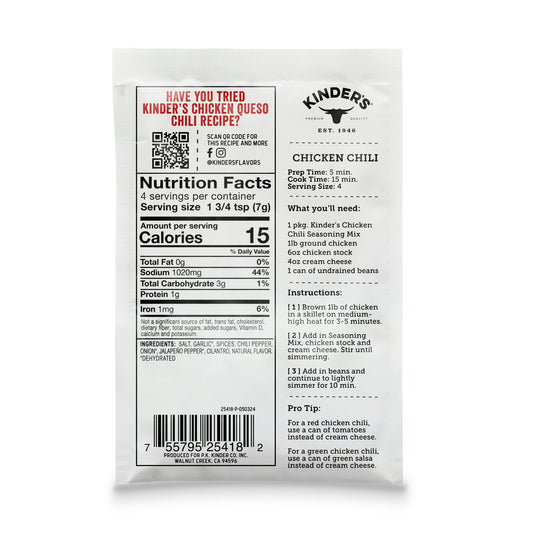 Kinder's Chicken Chili Seasoning Packet 1.1 Oz