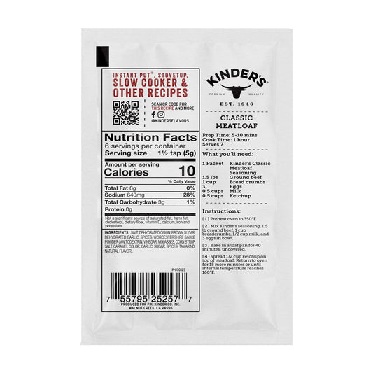 Kinder's Classic Meatloaf Seasoning Mix Packet 1.2 Oz