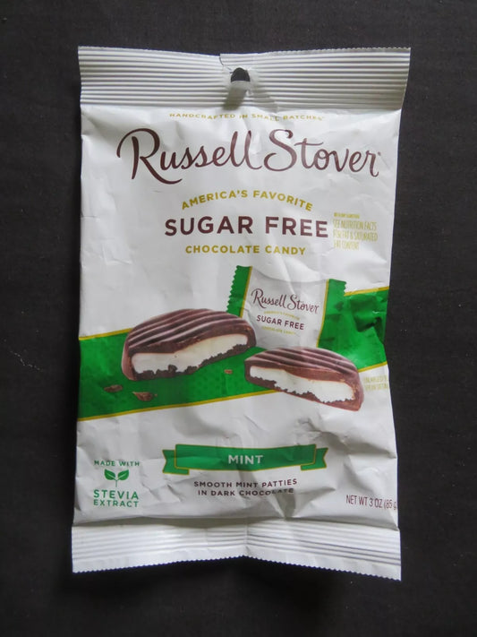 Russell Stover Sugar Free Dark Chocolate Mint Patties with Stevia 3 oz